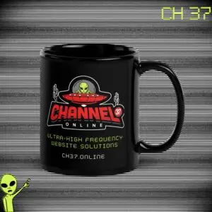 Channel 37 Online Black Glossy Mug