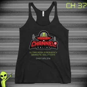 Channel 37 Online Women's Racerback Tank - Black