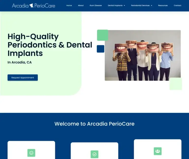 Arcadia PerioCare website preview.