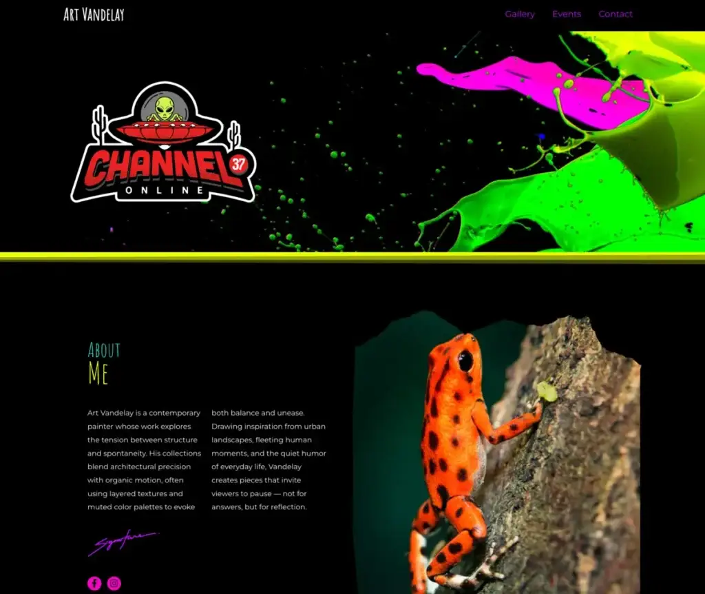 Art Vandelay website preview.