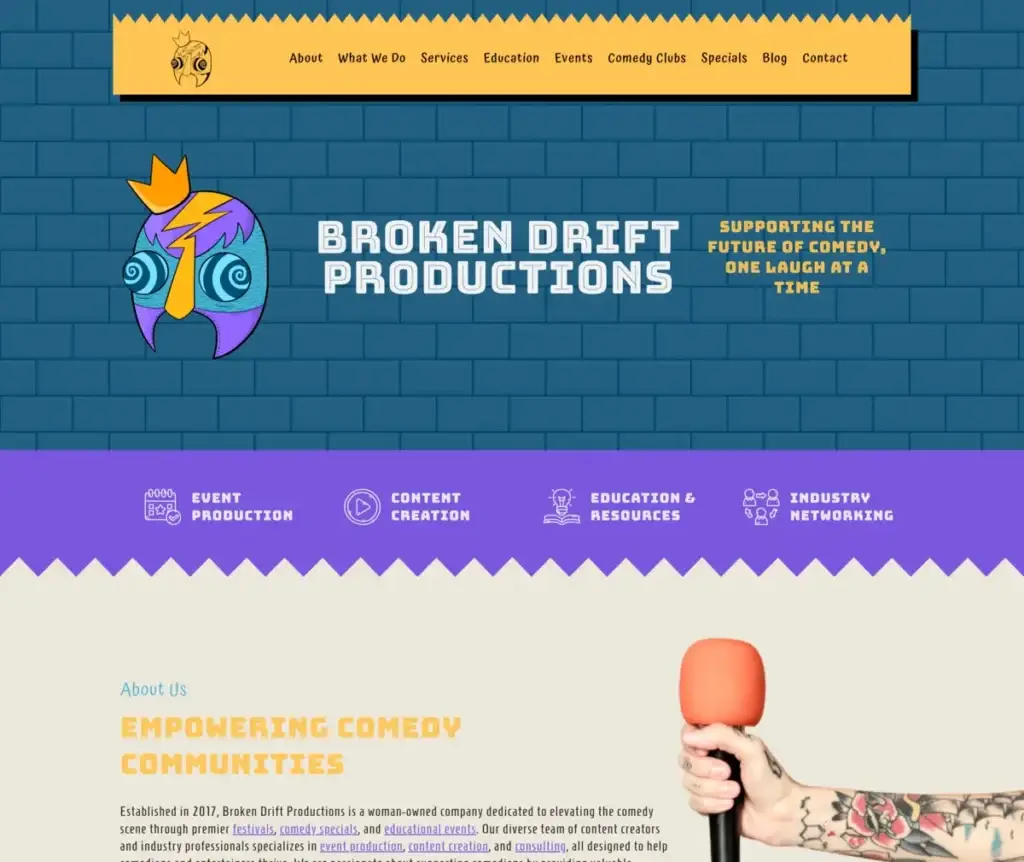 Broken Drift Productions website preview.