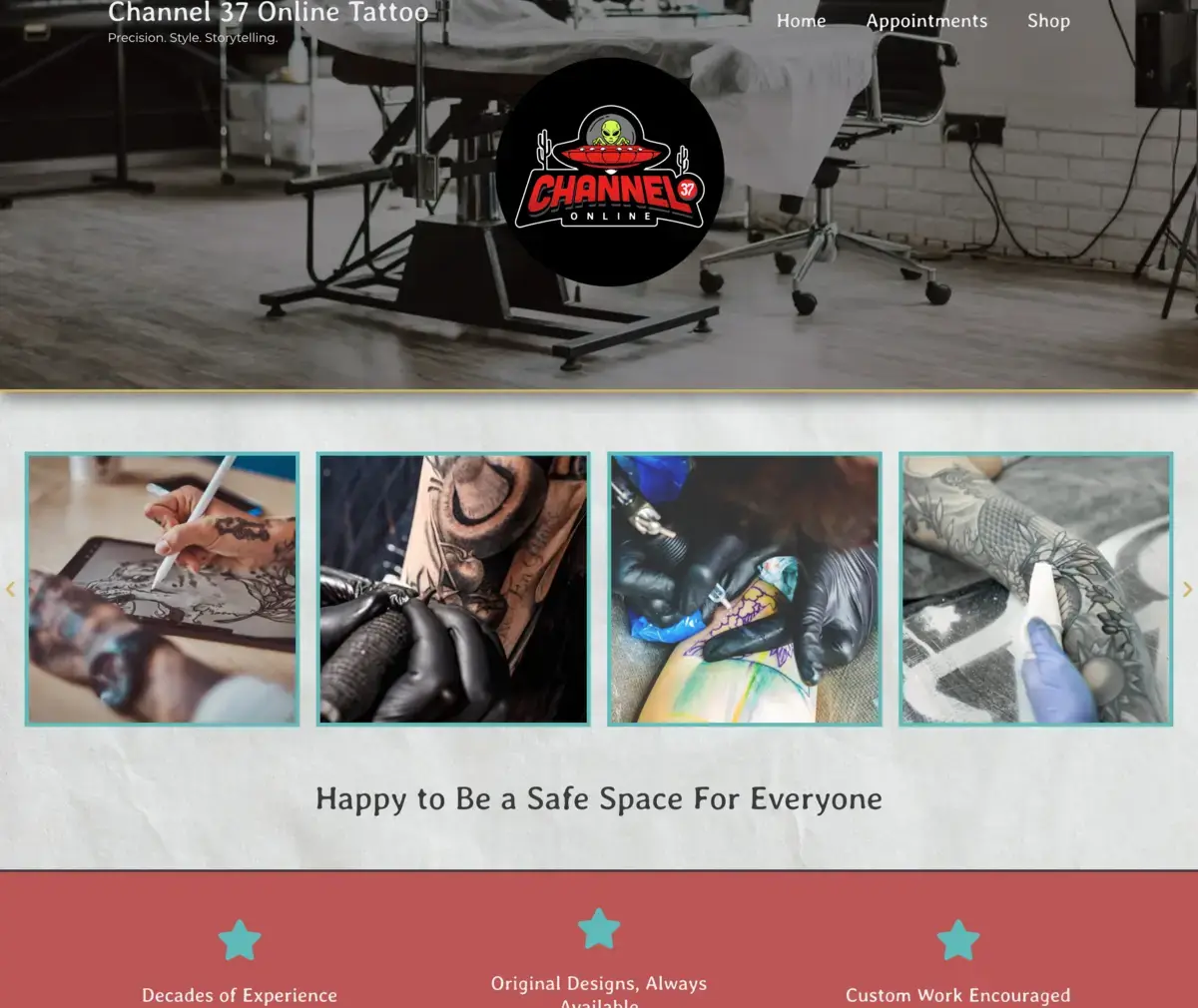 Tattoo Artist website preview.