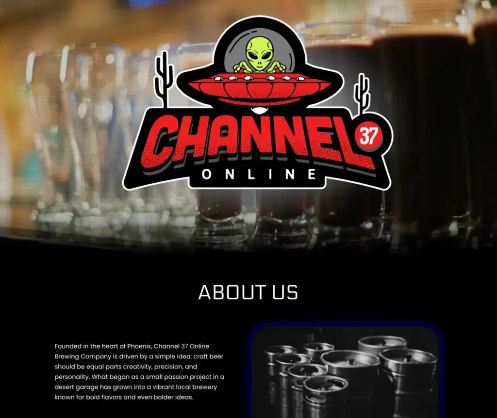 Blue Brewery website preview.