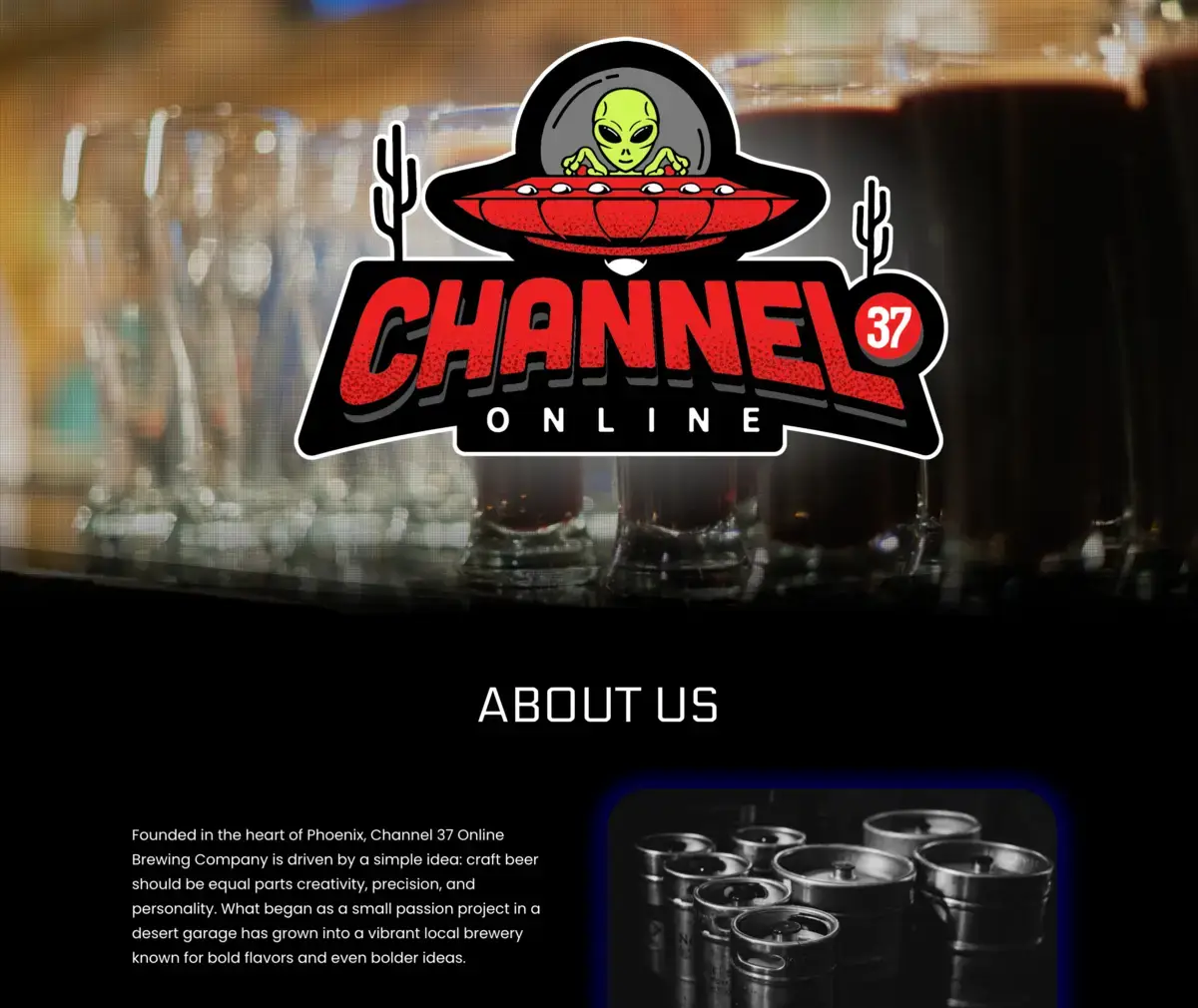 Blue Brewery website preview.