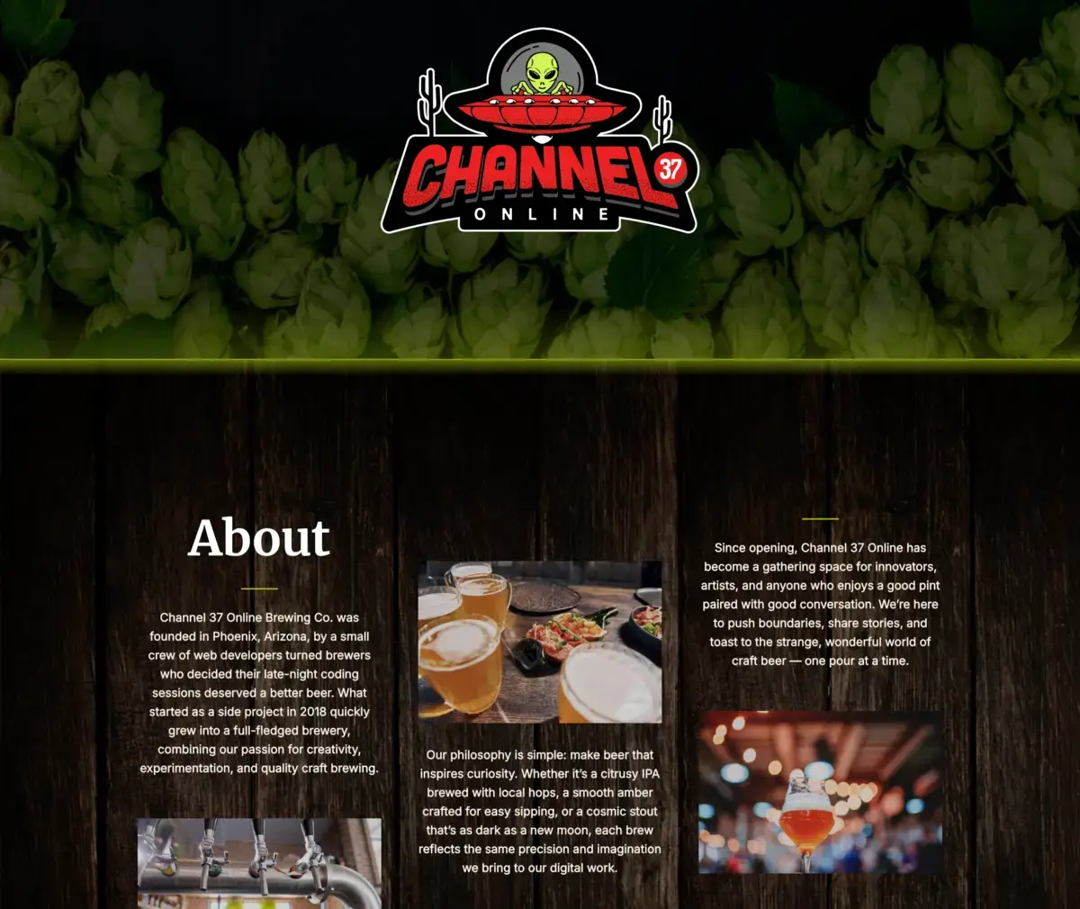 Green Brewery website preview.