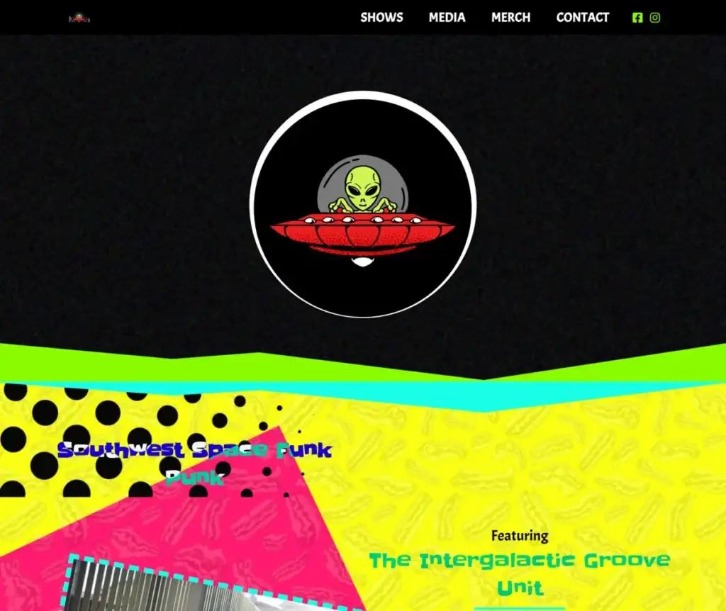 Funky Band website preview.