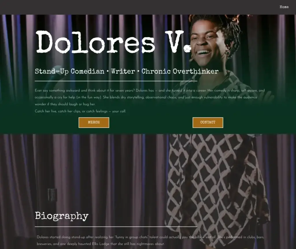 Comedian website preview.