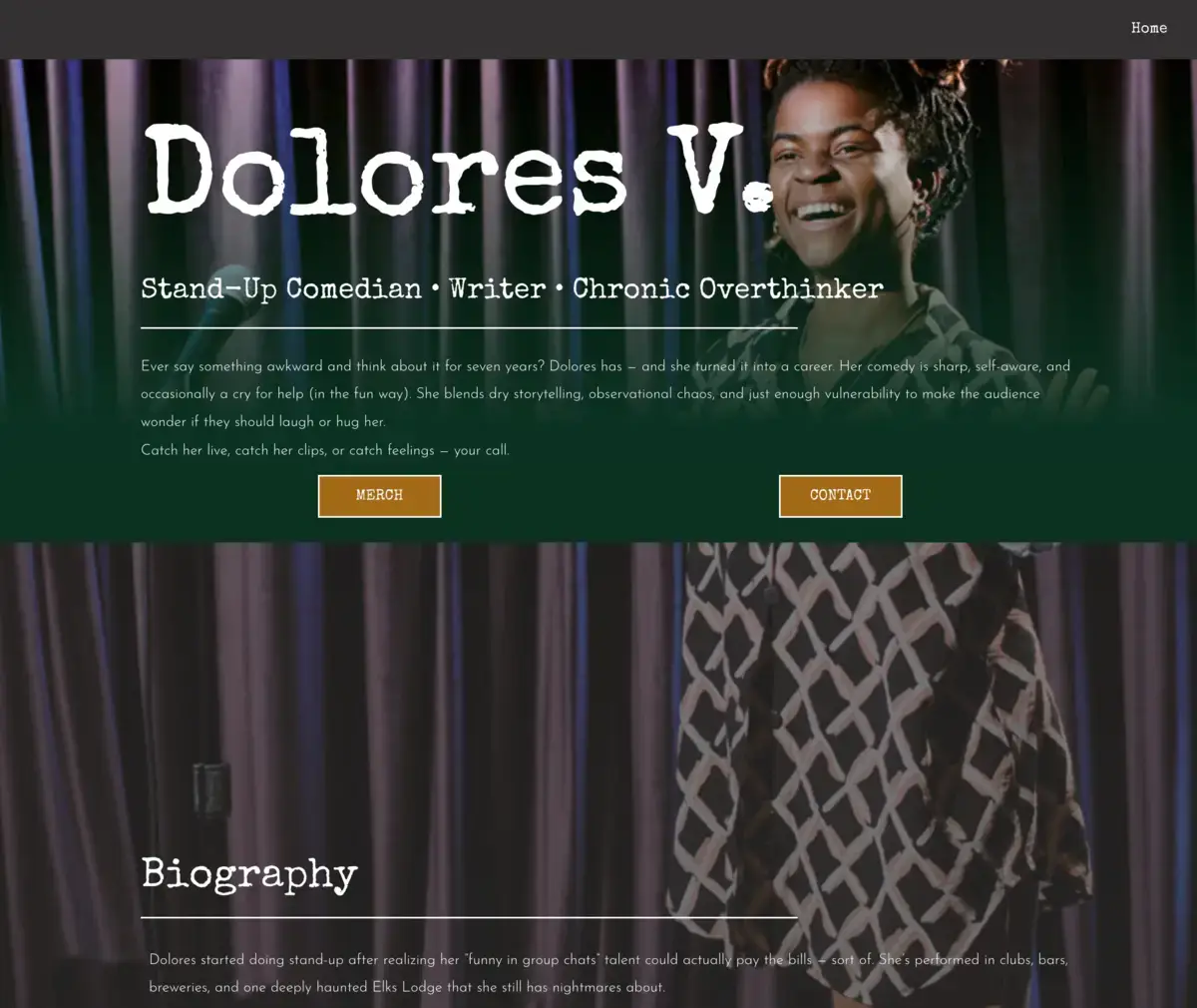 Comedian website preview.