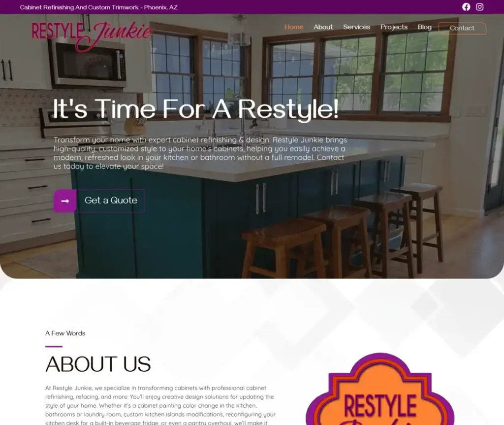 Restyle Junkie website preview.