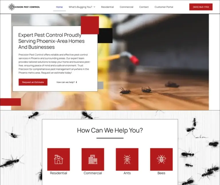 Precision Pest Control website preview.