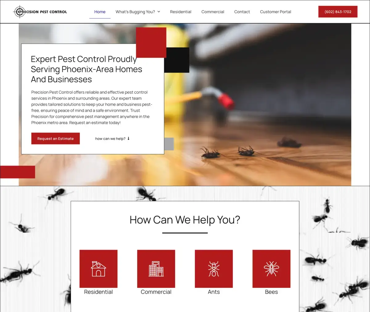 Precision Pest Control website preview.