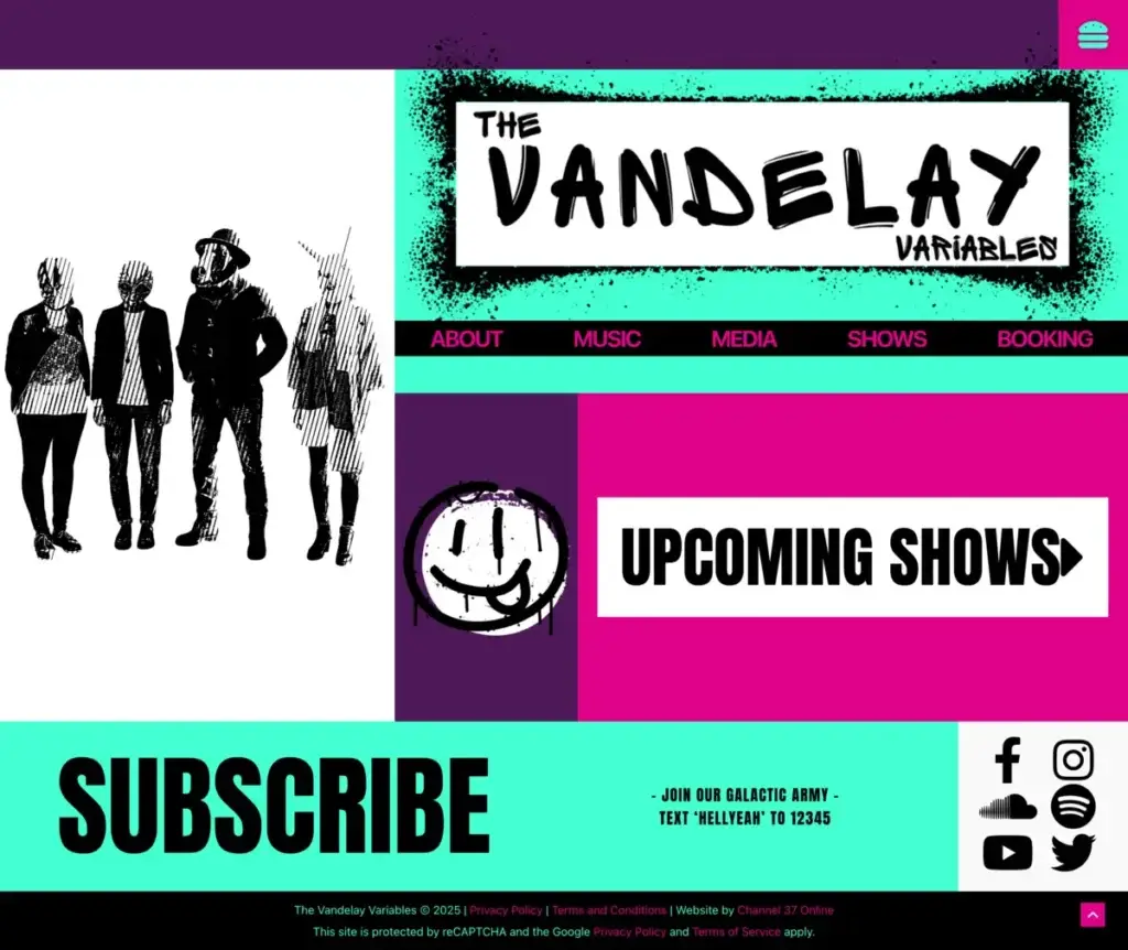 The Vandelay Variables website preview.
