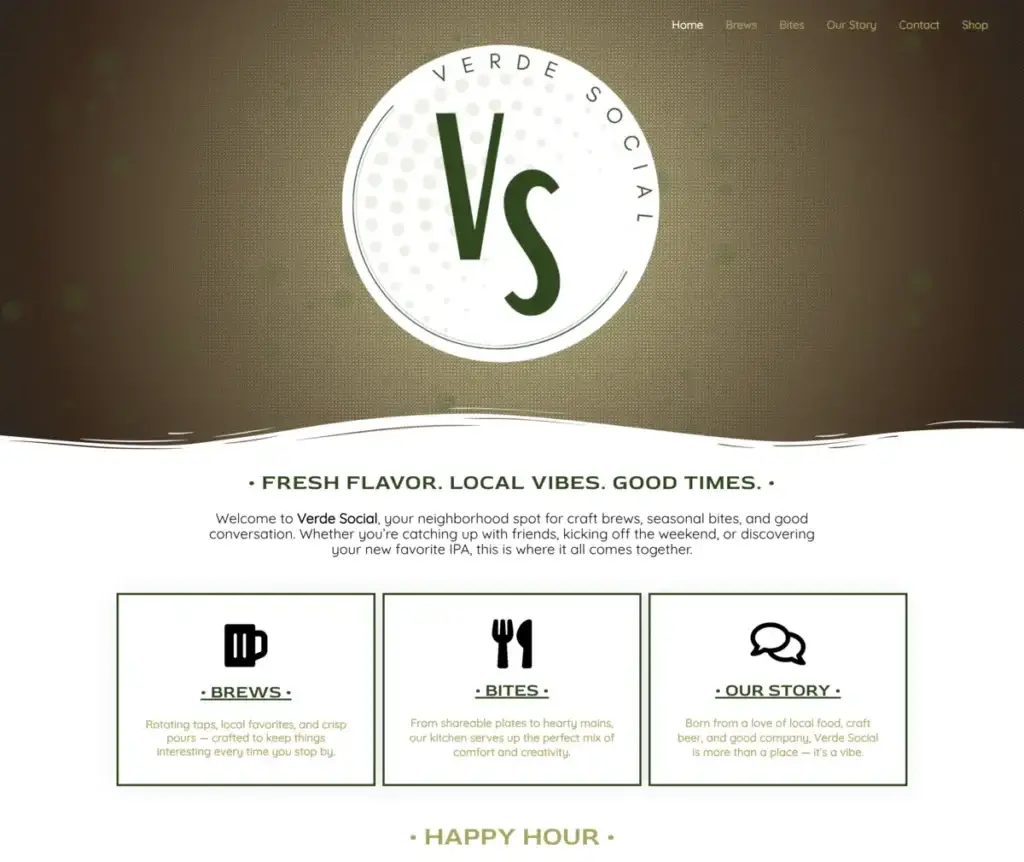 Verde Social website preview.